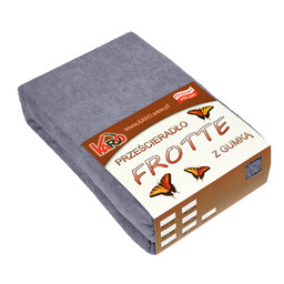KARO Prześcieradło frotte z gumką 120x200 grafitowe 070