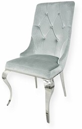 Krzesło glamour Antonio Dark Silver z kołatką -