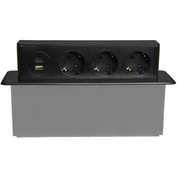 Gniazdo meblowe do zabudowy 3x 230V Schuko 1x