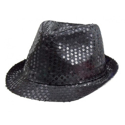 Kapelusz z cekinami czarny - 1 szt.