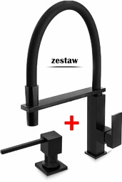 zestaw BONI Bateria kuchenna CZARNA + dozownik Q