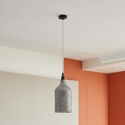Lampa wisząca Lindby Drakar, 1-punktowa, szara, szkło, Ø