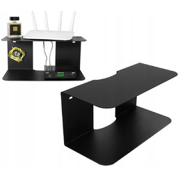 Półka Podwójna Wisząca Loft Czarna Metalowa 35 CM