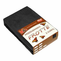 KARO Prześcieradło frotte z gumką 140x200 czarne 044