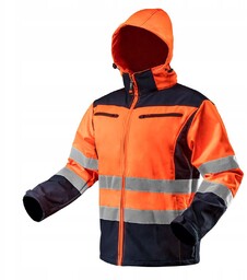 Neo Tools KURTKA SOFTSHELL Z KAPTUREM POMARAŃCZOWA, ROZMIAR