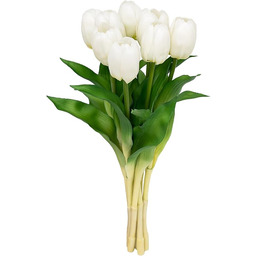Softflame Sztuczne kwiaty, tulipan, biały, 8 sztuk,
