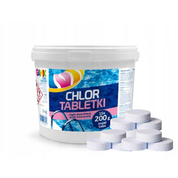 Chlor Tabletki Long Tabs 200g 3kg Chemia Basenowa