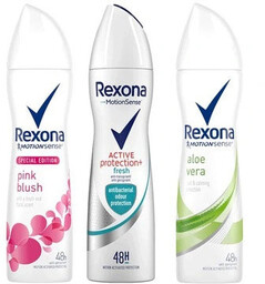 Rexona, Antyperspirant spray, Mix 3x150ml