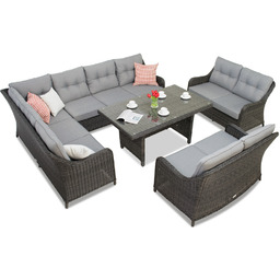 Zestaw ogrodowy z narożnikiem Toledo Comida 9 antracyt