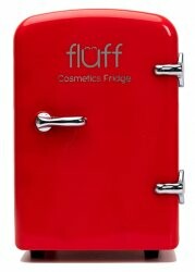 Fluff, lodówka kosmetyczna, czerwona, srebrne logo