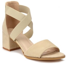 Sandały damskie na obcasie beżowe Filippo 2093-40