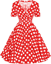 Sukienka PIN UP w grochy groszki czerwona PRODUKT