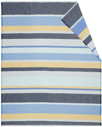 Biederlack Pled bawełniany Stripe Out Blue