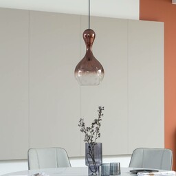 Lampa wisząca Lucande Lyrisa, 1-punktowa, kolor miedziany, szkło,