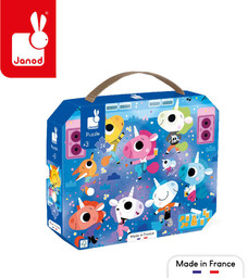 Janod, Puzzle W Walizce Jednorożce Na Koncercie Rockowym,