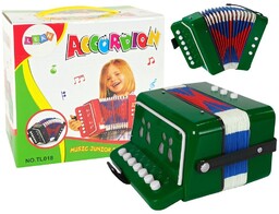 Akordeon dla dzieci, mały muzyk, zielone, LeanToys
