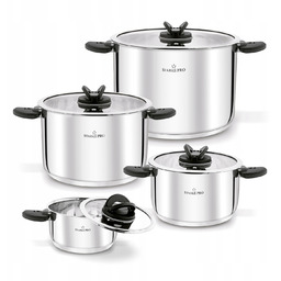 Zestaw, komplet, garnków ze stali nierdzewnej Starke Pro