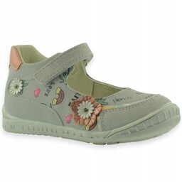 Baleriny dziecięce Wojtyłko 23705 szare na rzep 24