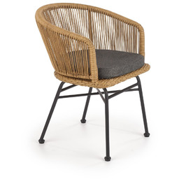 Krzesło k400 czarny / naturalny / popielaty halmar