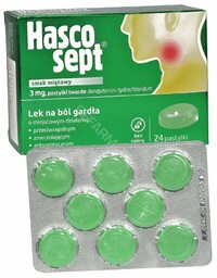Hascosept 3 mg o smaku miętowym, 24 pastylki