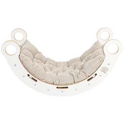 Medium Dream Rocker Białe Drewno z Beżową Poduszką