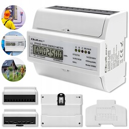 Dwukierunkowy miernik licznik energii 3-fazowy 100A Din LCD