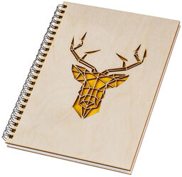 ČistéDřevo Notes drewniany A5 jeleń