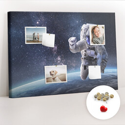 Korkowa Tablica 100x70 cm - Astronauta + Metaliczne