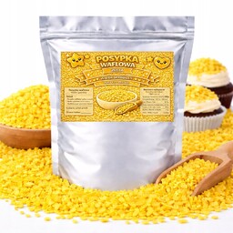 Posypka Waflowa Zółta - dekoracja tortu ciast babeczek