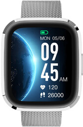 Smartwatch Garett GRC Style, srebrny stalowy