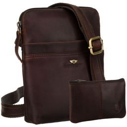 Brązowa, praktyczna listonoszka męska ze skóry naturalnej