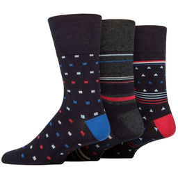 Gentle Grip 3PACK męskie skarpety bezuciskowe, bambusowe, oddychające,