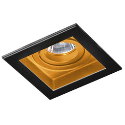 Azzardo Wpustowa lampa Minorka AZ2802 kwadratowa czarna złota