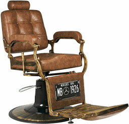 GABBIANO FOTEL BARBERSKI BOSS OLD LEATHER JASNY BRĄZOWY