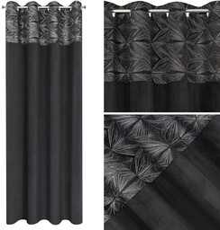 Zasłona Dekoracyjna Arianna 140 x 250 Czarny