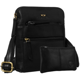 Elegancka listonoszka męska ze skóry naturalnej w czarnym