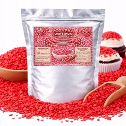 Posypka Waflowa Czerwona - dekoracja tortu ciast babeczek