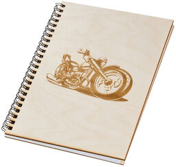 ČistéDřevo Notes drewniany A5 motocykl