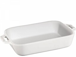 Staub Prostokątny Półmisek Ceramiczny 1.1l Biały Cooking