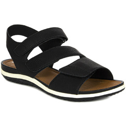GEOX Sandały damskie na rzepy Black czarne-40