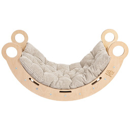 Large Dream Rocker Naturalne Drewno z Beżową Poduszką