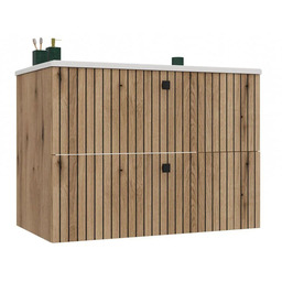 Elior Wisząca szafka z umywalką 80 cm dąb