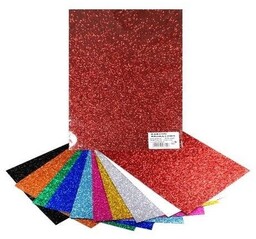 Karton brokatowy kolorowy 250g 25x35cm 10 arkuszy
