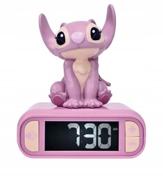 Disney Stitch Angel cyfrowy budzik z lampką nocną