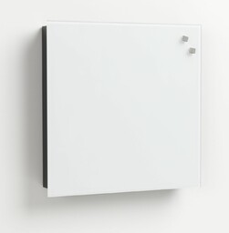 Biała magnetyczna wisząca szafka na klucze (szklana tablica)
