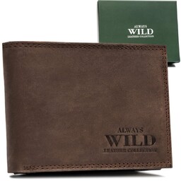Always Wild brązowy portfel męski ze skóry naturalnej