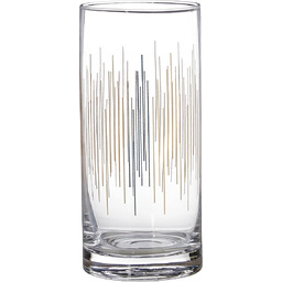 Premier Housewares Deco okulary Highball, złoty, 7 x