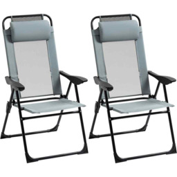 Zestaw 2 krzeseł ogrodowych Outsunny 62x70x109cm, szaro-czarny