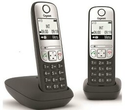 Gigaset A690 DUO Czarno-srebrny Telefon bezprzewodowy