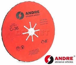ANDRE Tarcza fibrowa - 178MM x 22,2MM, ziarnistość